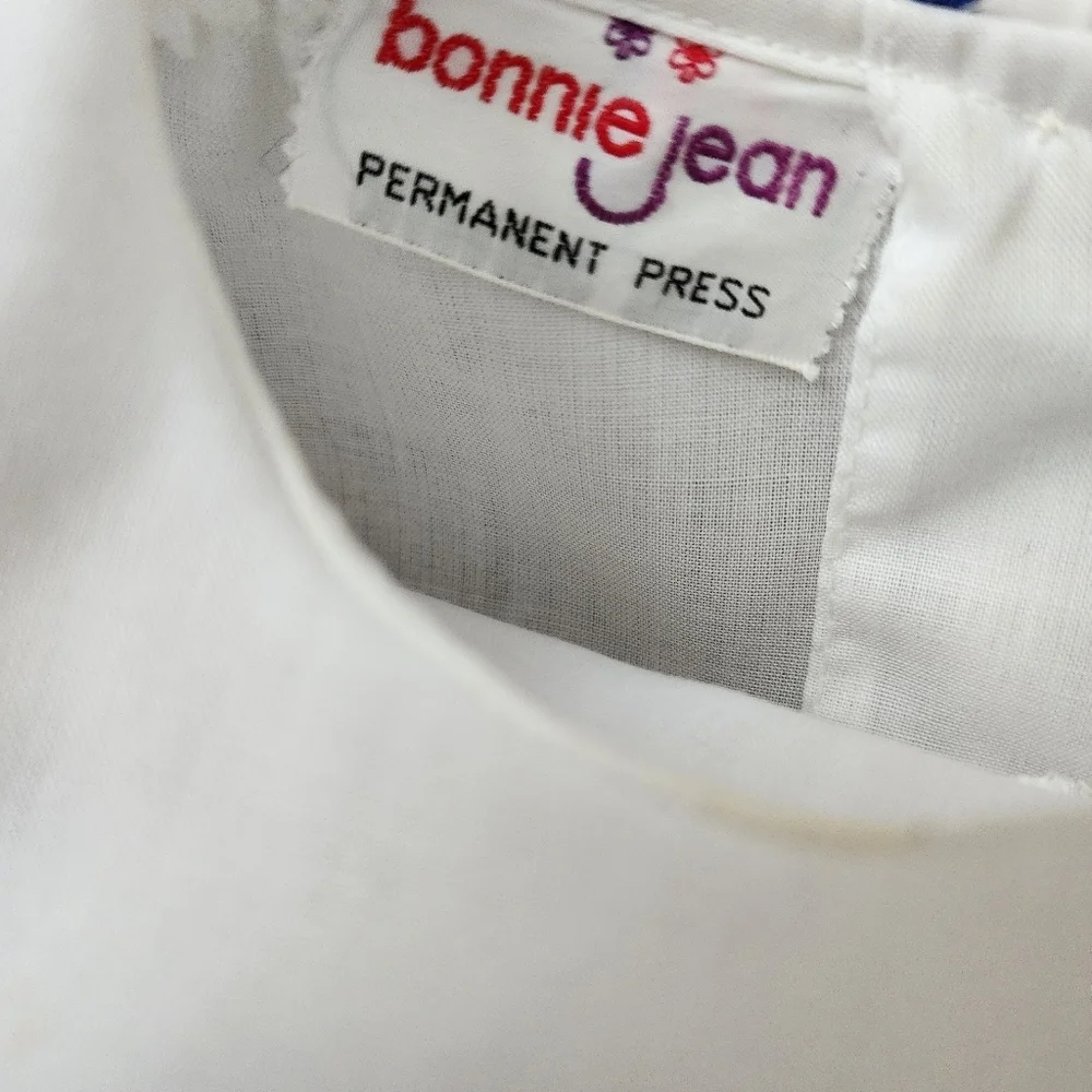 BONNIE JEAN x VINTAGE Sailor anchor little girl's dress white‎ nautical